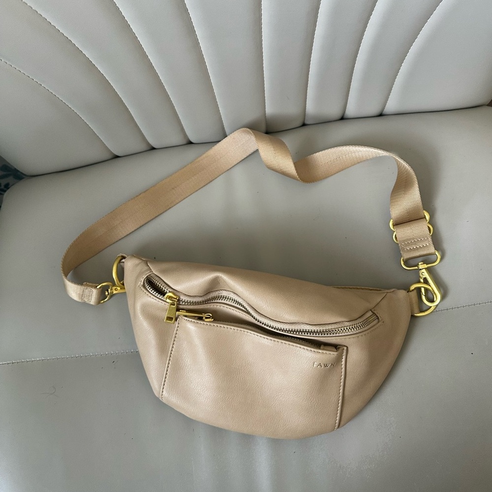 Fawn Design Fanny Pack- Elegant Beige Crossbody Bag